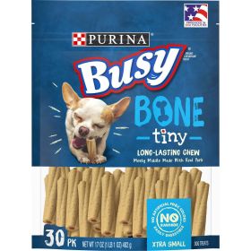 Purina Busy Bone - Tiny Real Bacon Long Lasting Chew for Small Dogs - 17 oz Pouch