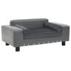 Dog Sofa - Gray - 31.9"x16.9"x12.2" - Plush and Faux Leather