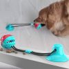 Multifunction Pet Molar Bite Toy with Suction Cup - Self-Playing Rubber Ball - Dental Cleaning Treat Dispensing Ball