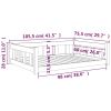Dog Bed - 41.5"x29.7"x11" - Solid Pine