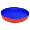 Foldable Dog Swimming Pool - Red - 118.1"x15.7" PVC