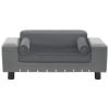 Dog Sofa - Gray - 31.9"x16.9"x12.2" - Plush and Faux Leather